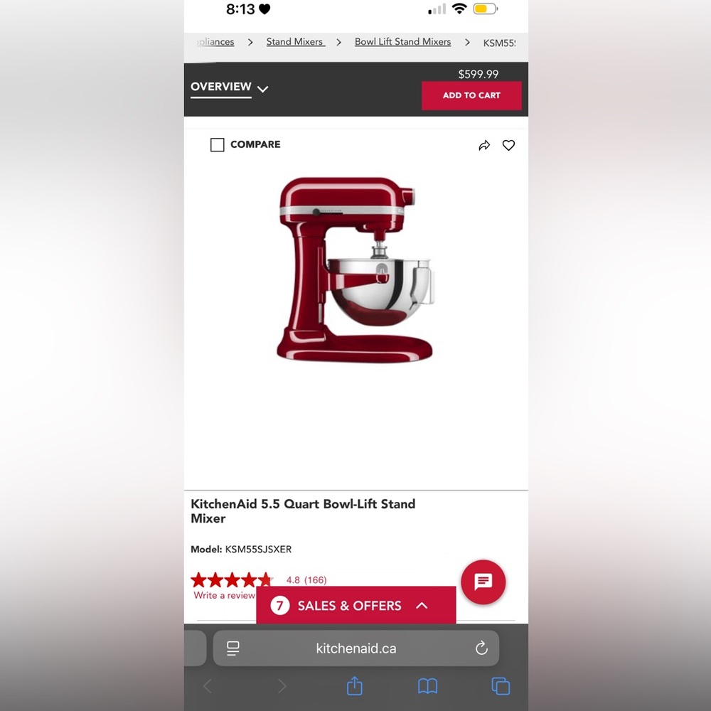 Brand new KitchenAid 5.5QT Mixer Empire Red Sealed